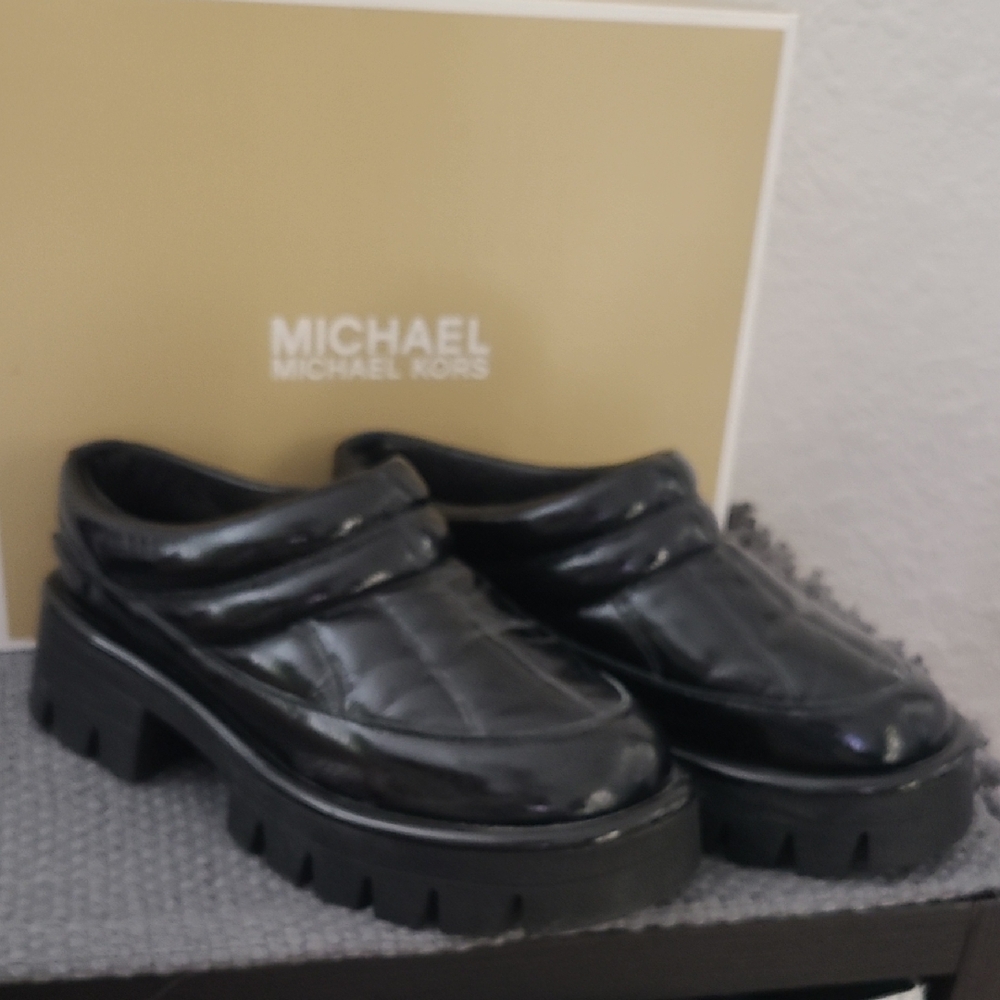 Michael Kors Patent Leather Platform Slides
